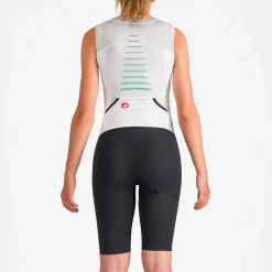 Body donna senza maniche Castelli Free Sanremo 3 Suit - Bianco