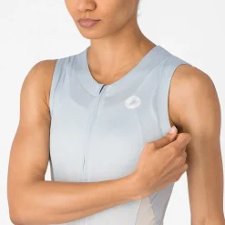Body donna senza maniche Castelli Free Sanremo 3 Suit - Azzurro