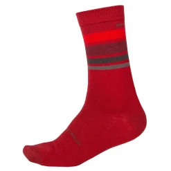 Calze Endura Baabaa Merino Stripe - Rosso