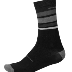 Calze Endura Baabaa Merino Stripe - Nero grigio