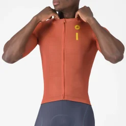 Maglia Castelli Drittone Logo - Arancio