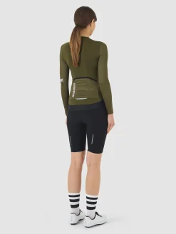 Maglia donna maniche lunghe Cafe du Cycliste Roxane - Verde