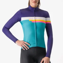 Maglia donna maniche lunghe Castelli Tornare - Azzurro