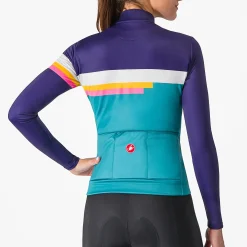 Maglia donna maniche lunghe Castelli Tornare - Azzurro
