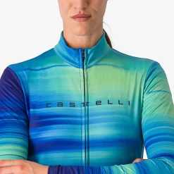 Maglia donna maniche lunghe Castelli Phase - Blu