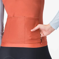 Maglia donna maniche lunghe Castelli Corretto - Arancio