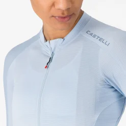 Maglia donna maniche lunghe Castelli Espresso 2 - Azzurro