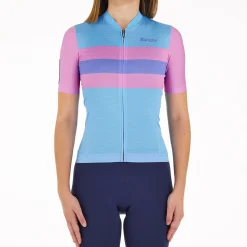 Maglia donna Santini Eco Sleek Bengal - Azzurro rosa
