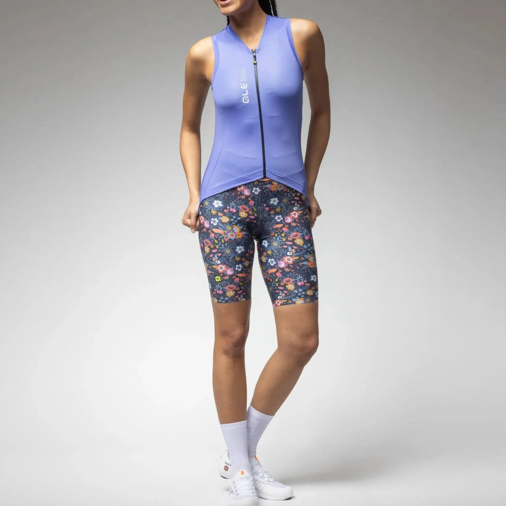 Maglia donna senza maniche Ale Pragma Color Block 2.0 - Azzurro