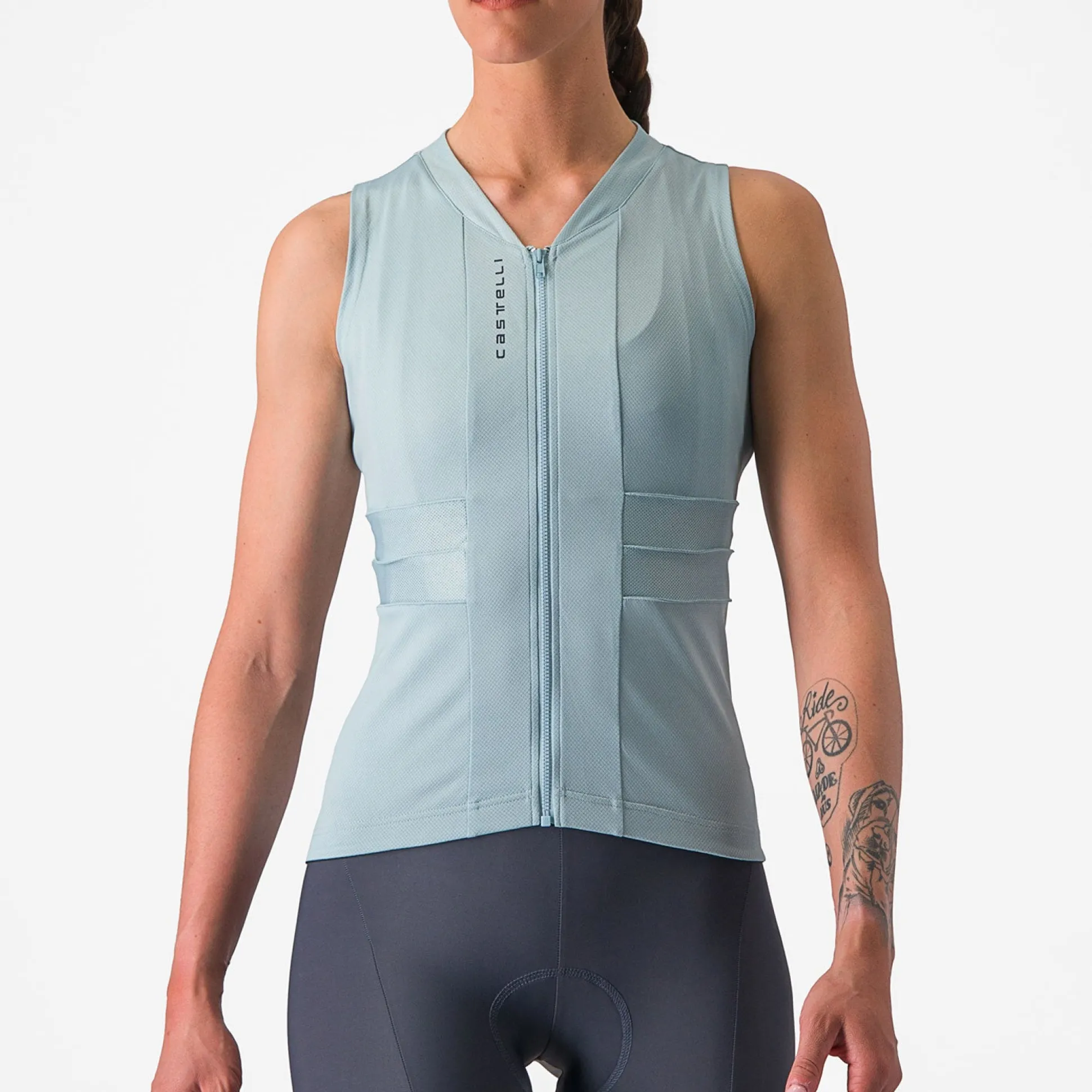 Maglia donna senza maniche Castelli Anima 4 - Azzurro chiaro