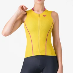Maglia donna senza maniche Castelli Anima Flow - Giallo