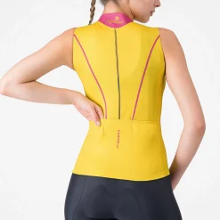 Maglia donna senza maniche Castelli Anima Flow - Giallo