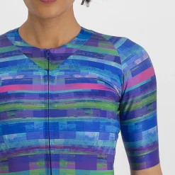 Maglia donna Sportful Glitch Bomber - Blu