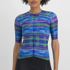 Maglia donna Sportful Glitch Bomber - Blu
