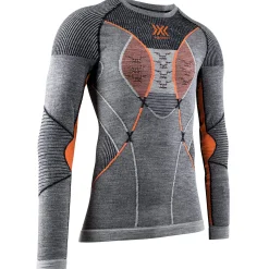 Maglia intima maniche lunghe X-Bionic Apani Merino 4.0 - Grigio arancio
