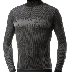 Maglia Intima maniche lunghe Biotex Lupetto 3D ZIp - Nero