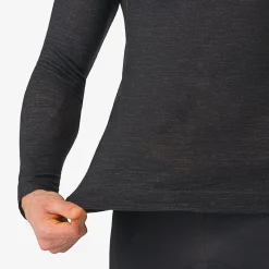 Maglia intima maniche lunghe Castelli Merino Seamless - Nero
