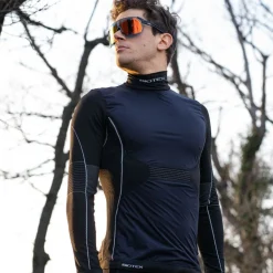 Maglia intima maniche lunghe Biotex Lupetto Wind Seamless - Nero