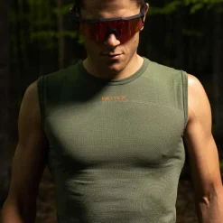 Maglia intima senza maniche Biotex + Carbon - Verde scuro