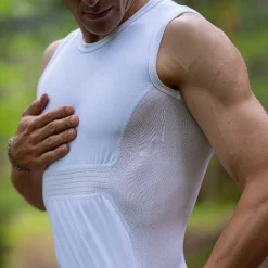 Maglia intima senza maniche Biotex Antivento Seamless - Bianco