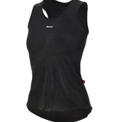 Maglia intima senza maniche donna Santini Dry - Nero