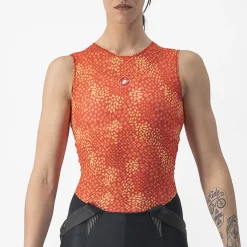 Maglia intima senza maniche donna Castelli Pro Mesh 4 - Arancio