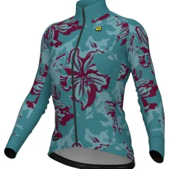 Maglia maniche lunghe donna Ale PR-E Flower - Verde acqua