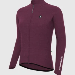 Maglia maniche lunghe donna Pissei Primapelle - Bordeaux melange