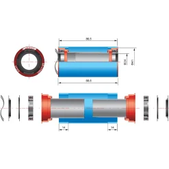 Movimento Centrale FSA BB86 Composite Cup - BB-CF86/SLE/CZ