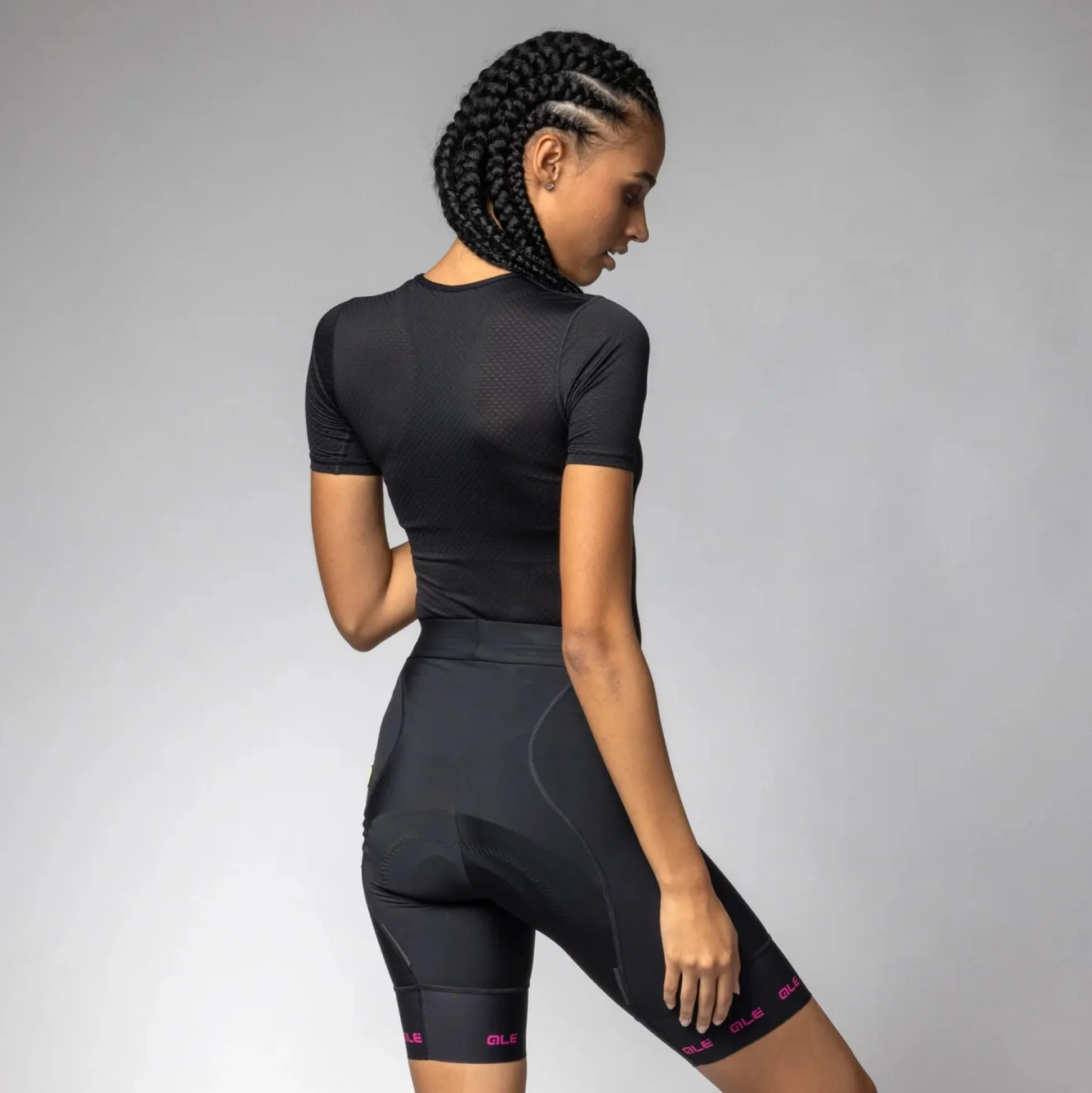 Pantaloncini donna Ale PR-E Strada 2.0 2025 - Nero fucsia