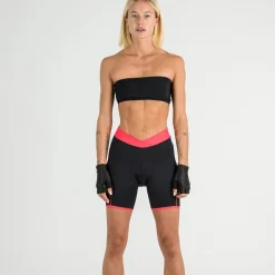 Pantaloncini donna Rh+ Pista - Nero rosa