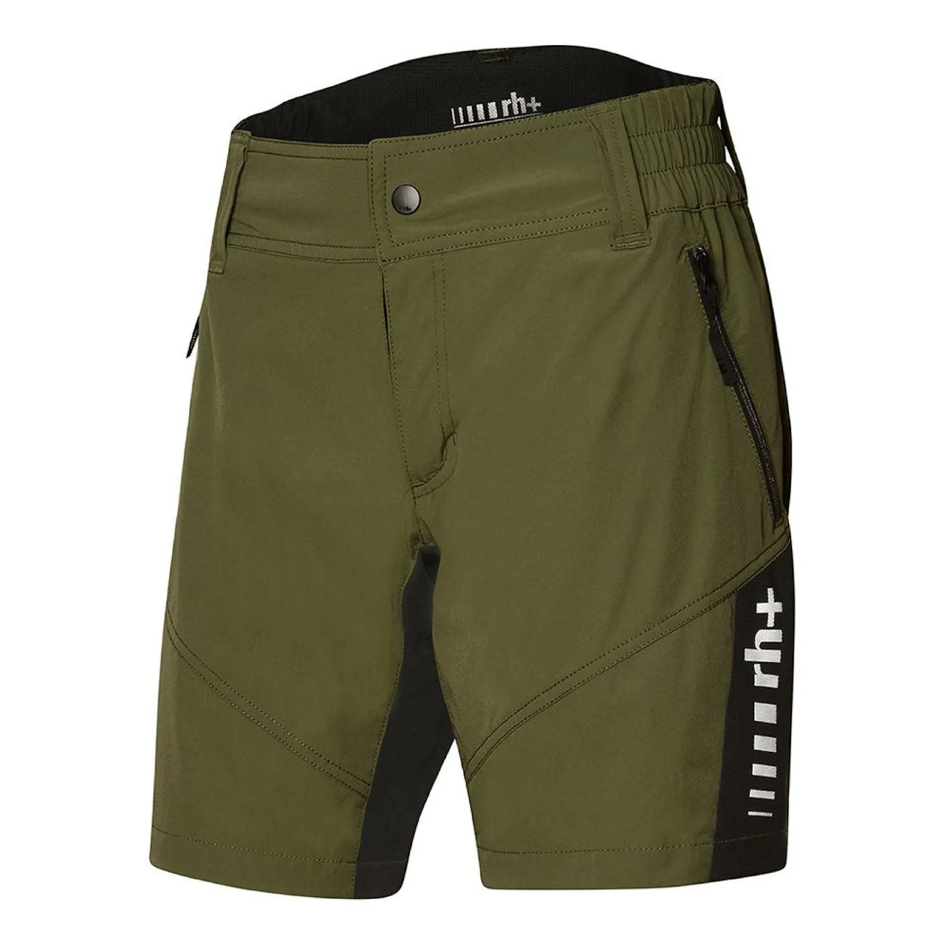 Pantaloni corti donna MTB Rh+ - Verde nero