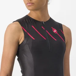 Top Castelli donna Free 2 Tri Singlet - Nero rosa