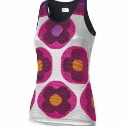 Top donna Dotout Flower - Bianco fucsia