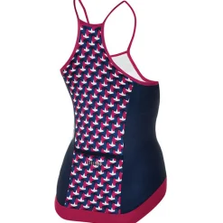 Top donna Rh+ Preppy - Fucsia blu bianco