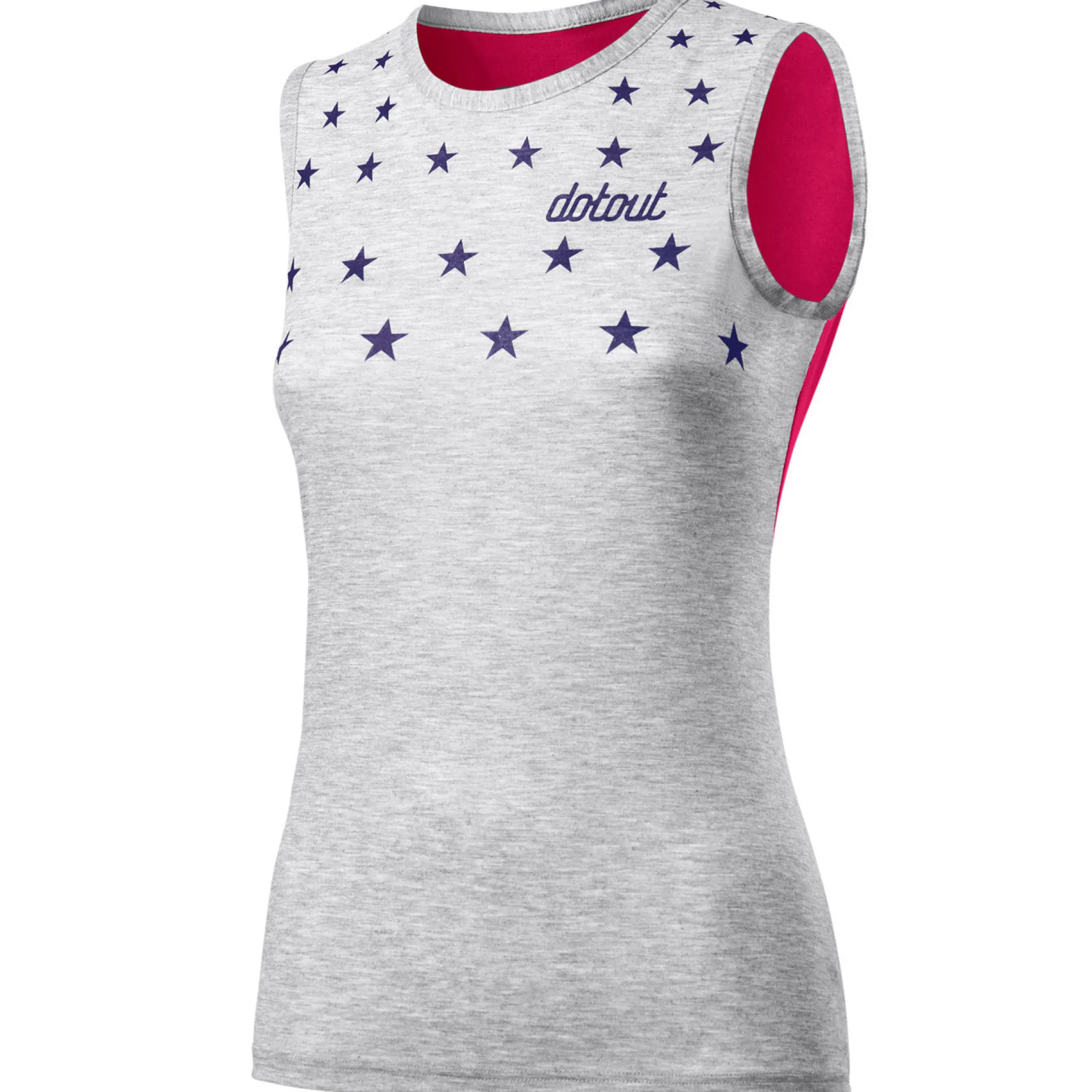 T-shirt senza maniche donna Dotout Stars Muscle - Fucsia